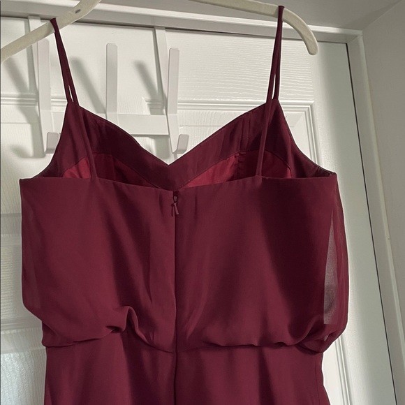 BILL LEVKOFF Dress 1266 Spaghetti Straps Floor Length 10 Wine Cranberry Lined - Picture 7 of 13